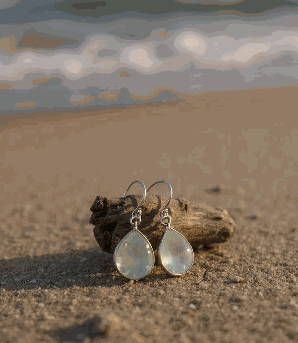 Faceted Aquamarine Teardrop Earrings 2 Faceted Aquamarine Teardrop Earrings - Image 2
