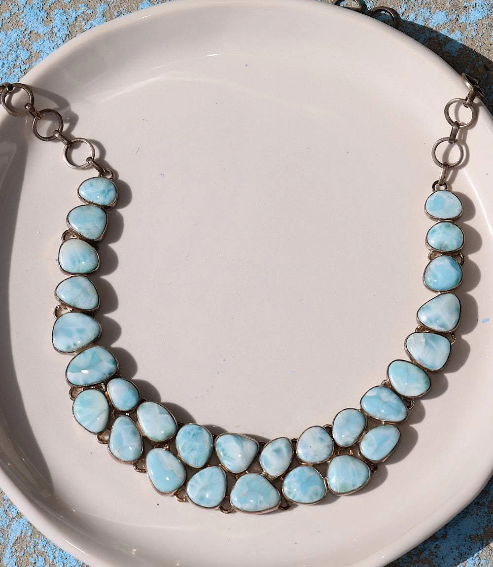 Larimar Station Necklace 1 Larimar Station Necklace
