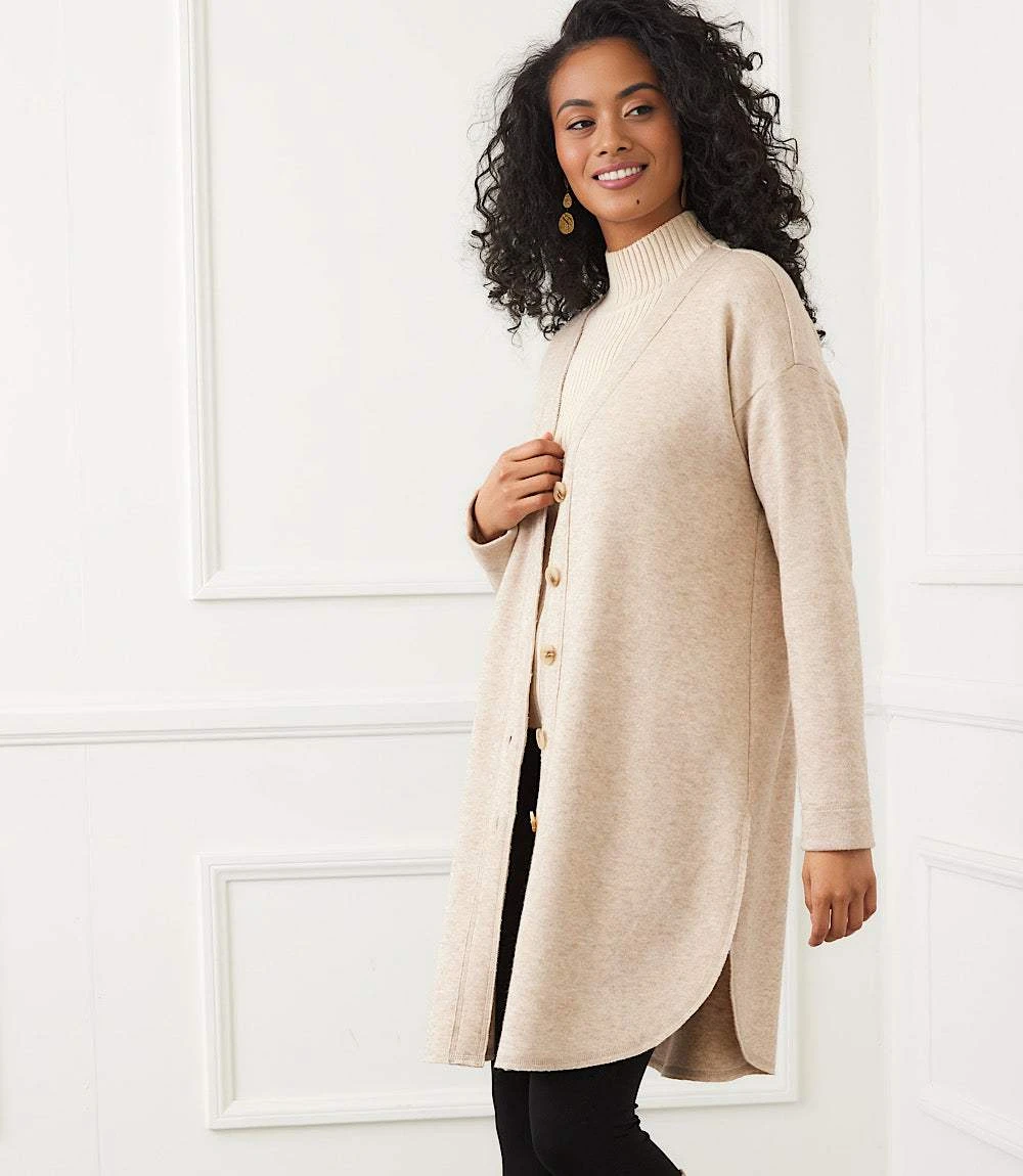 Long Sleeve Shirttail Cardigan 1 Long Sleeve Shirttail Cardigan