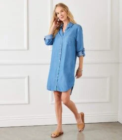 Roll Tab Chambray Shirtdress 13 Roll Tab Chambray Shirtdress -Karen Kane Store BF11F734 F7DF 425E 95EE 7BD27EBFB8A4