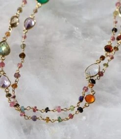 Multi Color Beaded Gemstone Necklace -Karen Kane Store C3AE0A38 24F5 445C 8A2C FE38B8DB1E11