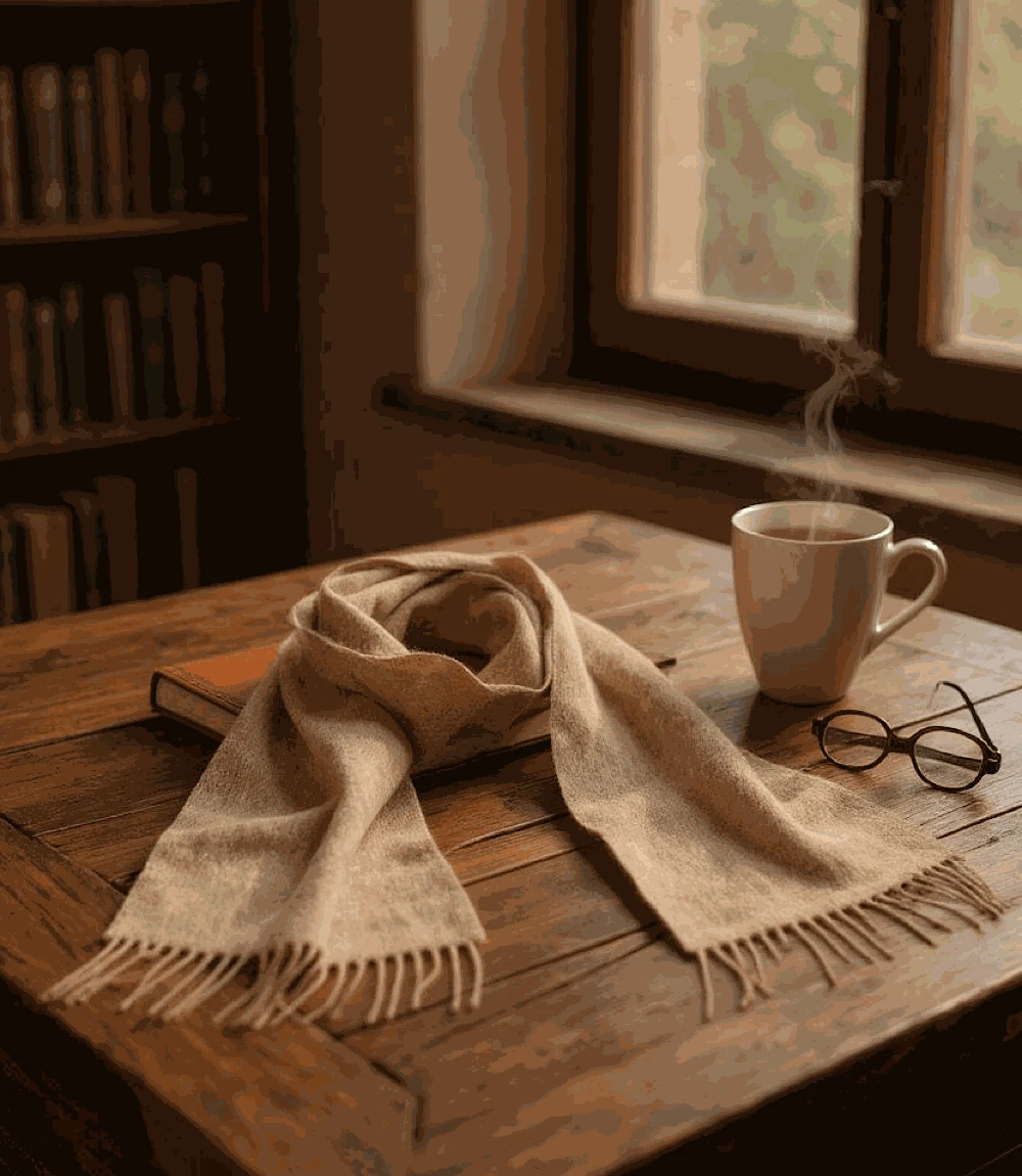 Merino Wool Fringed Scarf 6 Merino Wool Fringed Scarf - Image 6