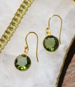 Round Gemstone Earrings