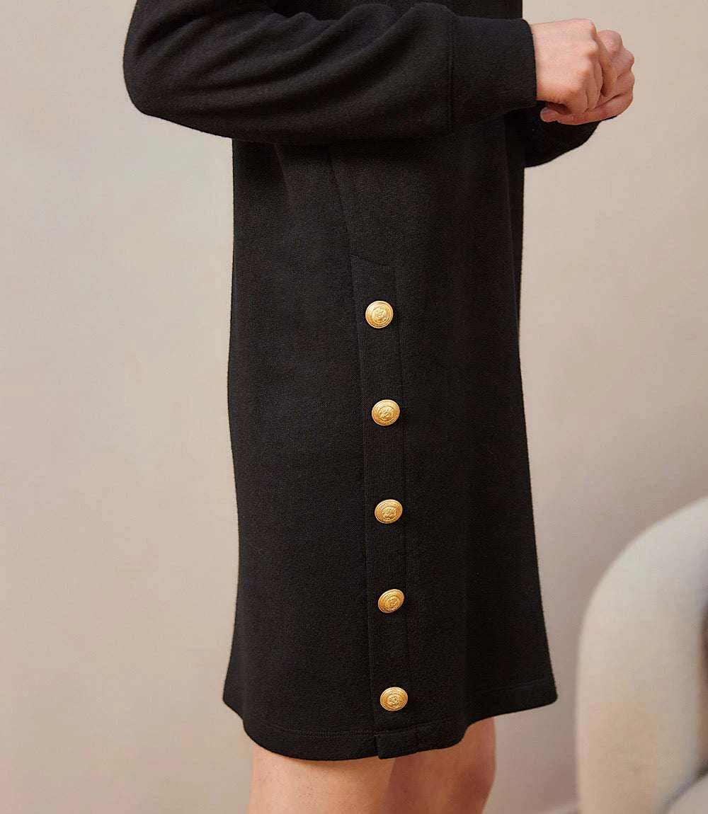 Long Sleeve V-Neck Button Detail Dress 4 Long Sleeve V-Neck Button Detail Dress - Image 4