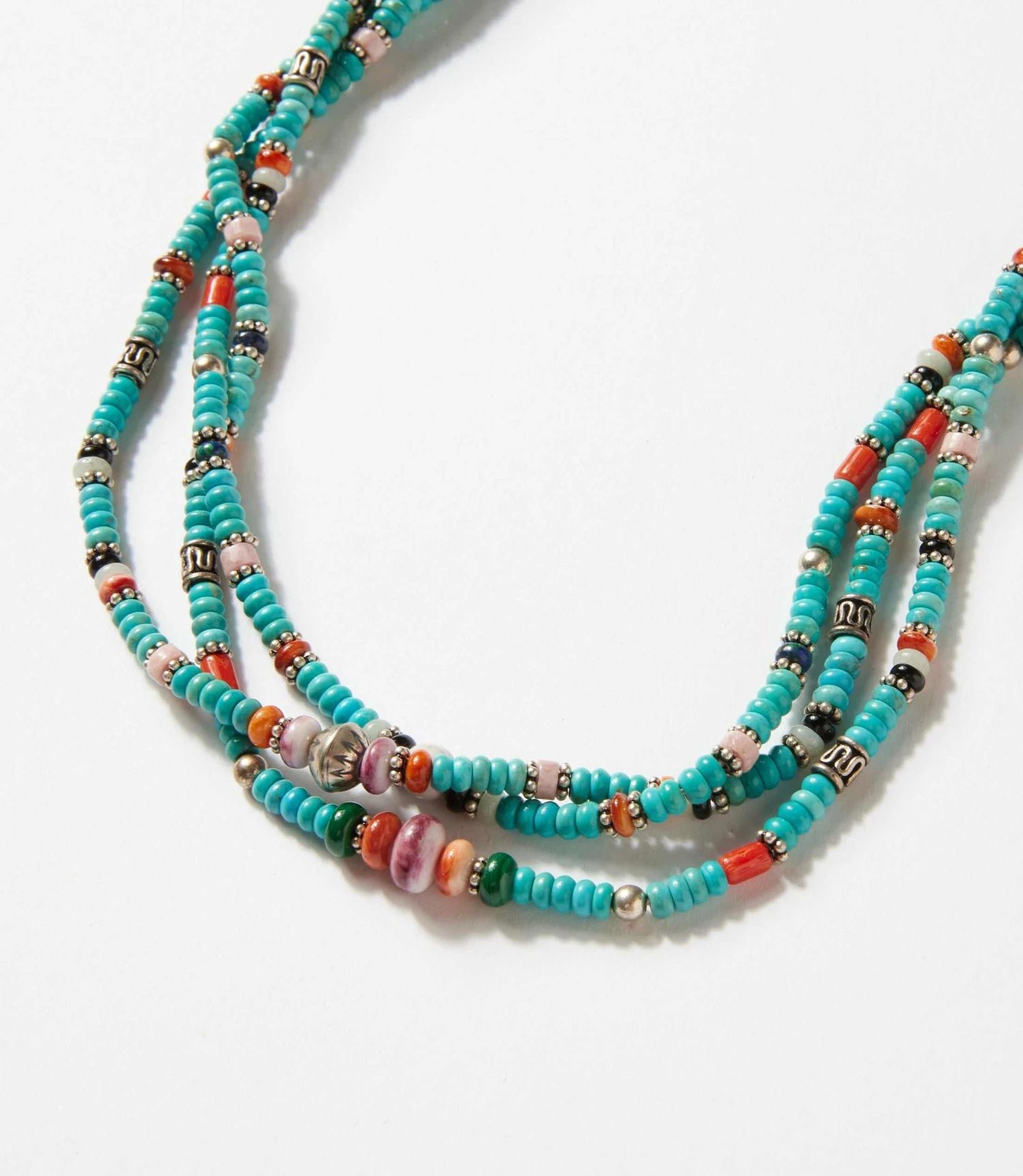 Beaded Turquoise And Heishi Shell Necklace 1 Beaded Turquoise And Heishi Shell Necklace
