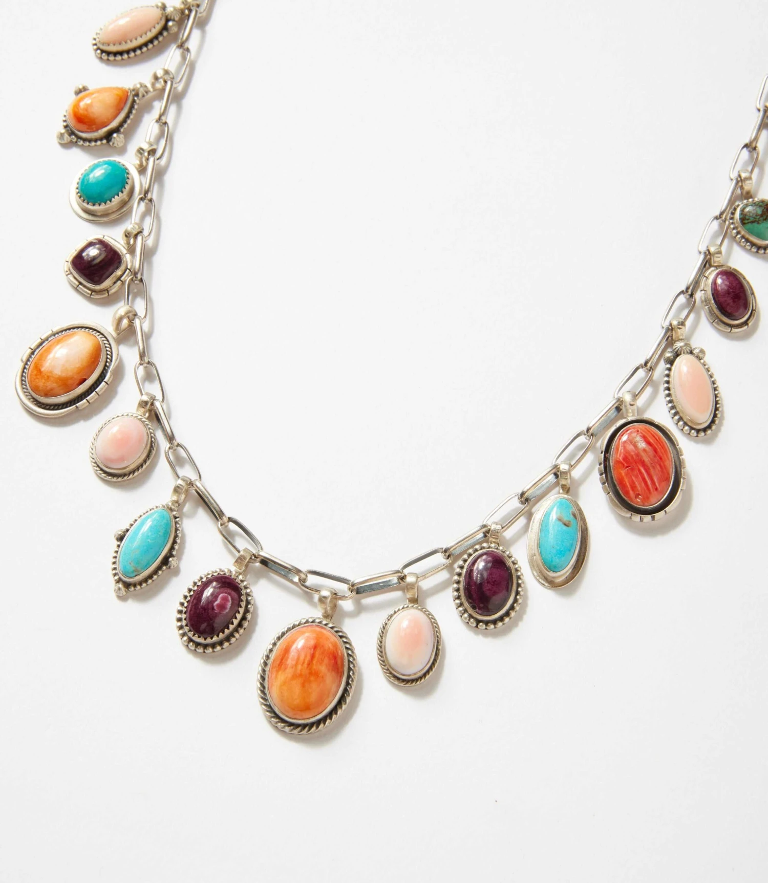 Turquoise, Spiny Oyster, Pink Conch Necklace 1 Turquoise, Spiny Oyster, Pink Conch Necklace