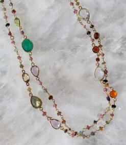 Multi Color Beaded Gemstone Necklace -Karen Kane Store E8B97B94 EE97 43DF B4FF A7E273B8B033