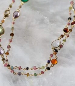 Multi Color Beaded Gemstone Necklace -Karen Kane Store EAB7E846 3975 4620 A1E2 0F4105B7D95B