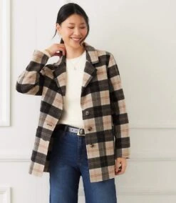 Oversized Brushed Plaid Blazer -Karen Kane Store EB627FB8 0429 414E 9785 131A9656E33E