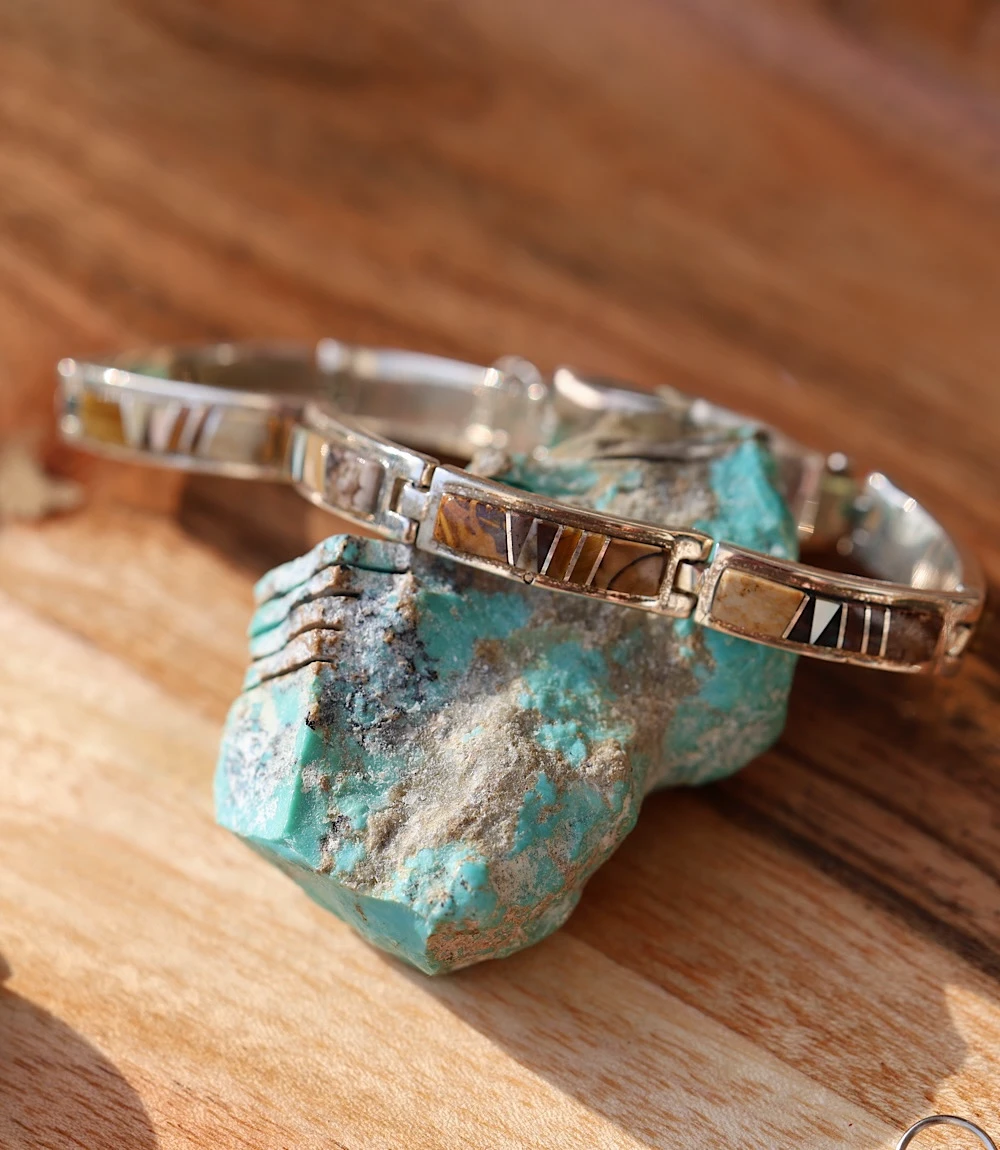 Boulder Turquoise Inlay Bracelet 2 Boulder Turquoise Inlay Bracelet - Image 2