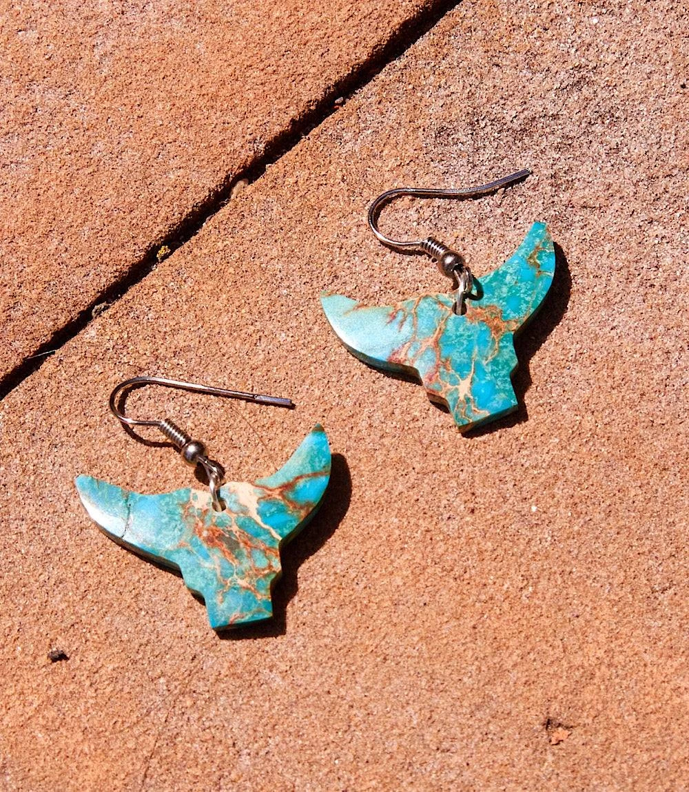Longhorn Turquoise Earrings 3 Longhorn Turquoise Earrings - Image 3