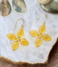 Dangling Gemstone Earrings