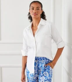 Ruched Sleeve Button-Up Shirt