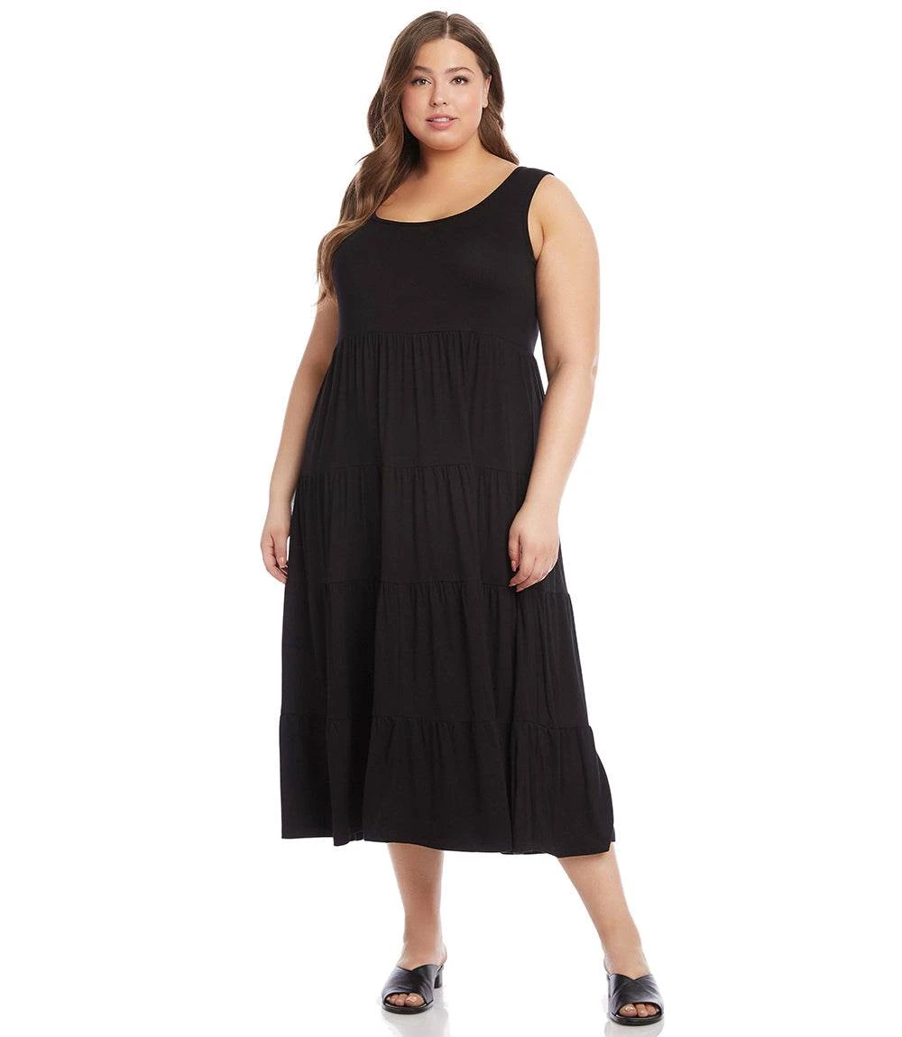 Plus Size Tiered Midi Dress 2 Plus Size Tiered Midi Dress - Image 2