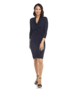 Petite Size Cascade Wrap Dress