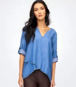 Asymmetric Hem Wrap Top 11 Asymmetric Hem Wrap Top -Karen Kane Store aaDENIMCROSSOVER 0275