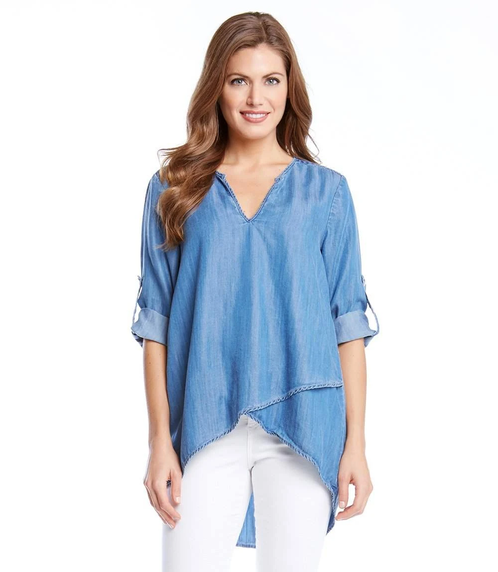 Asymmetric Hem Wrap Top 3 Asymmetric Hem Wrap Top - Image 3
