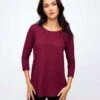 3/4 Sleeve Shirttail Top