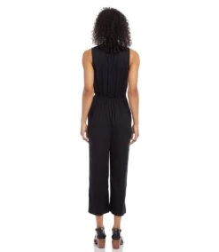 Cropped Jumpsuit -Karen Kane Store karenkane 2022 spring L52500 BLK 003 bf26dca2 912a 45e4 a93b 8942e4a326cd