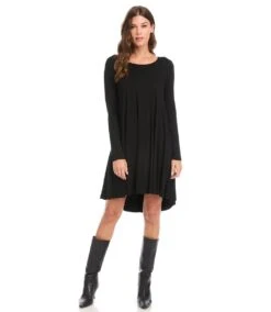 Petite Size Long Sleeve Maggie Dress 11 Petite Size Long Sleeve Maggie Dress -Karen Kane Store karenkane 2022 winter 4L13233P BLK 003