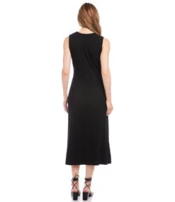 Sleeveless Faux Wrap Midi Dress -Karen Kane Store karenkane 2023 spring 1L14342 BLK 003