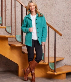 Brushed Shirt Jacket -Karen Kane Store karenkane 2024 fall 3L08300 GLS 0