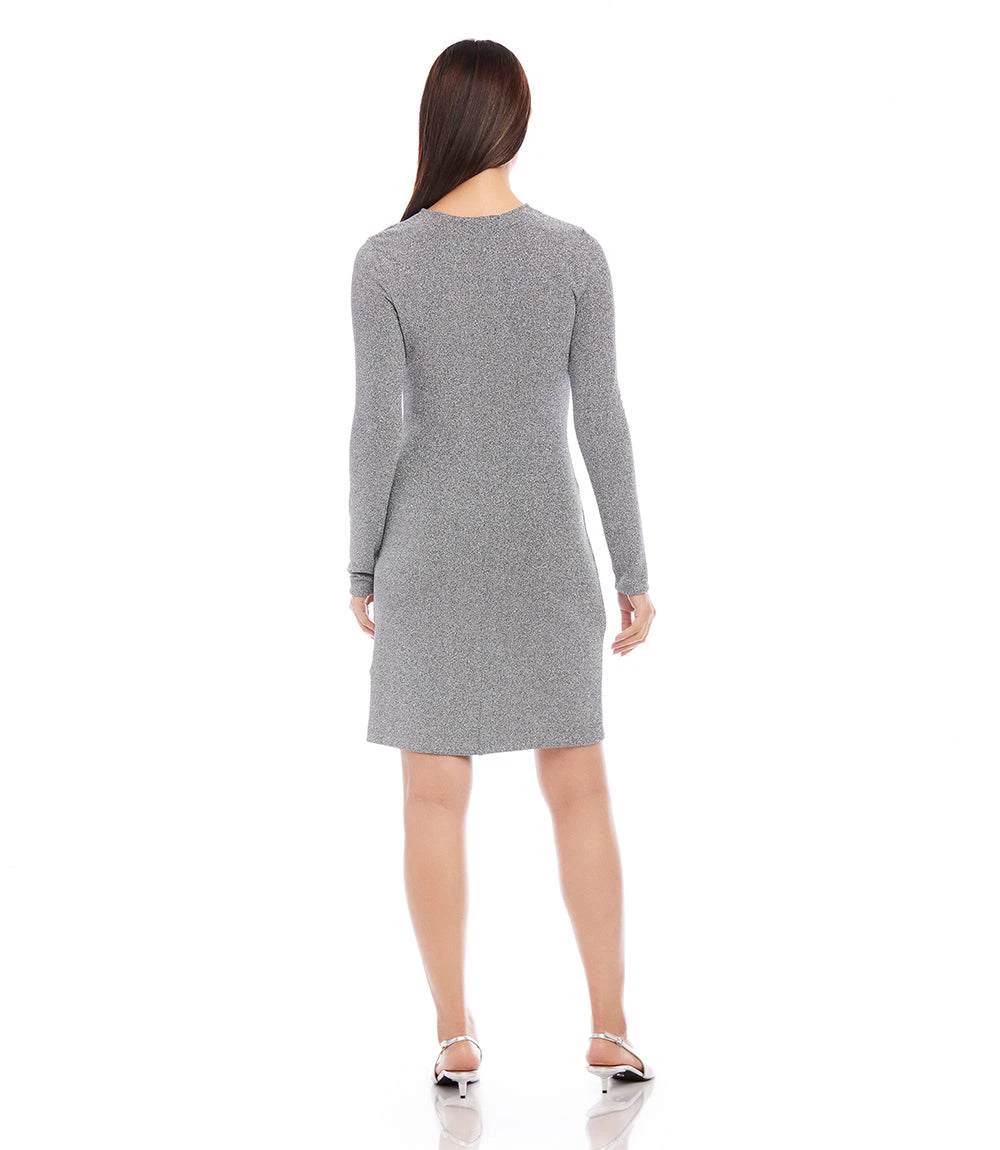Long Sleeve Shirred Metallic Dress 5 Long Sleeve Shirred Metallic Dress - Image 5