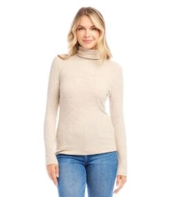 Ribbed Turtleneck Top -Karen Kane Store karenkane 2024 fall 3L56016 OAT 00 1
