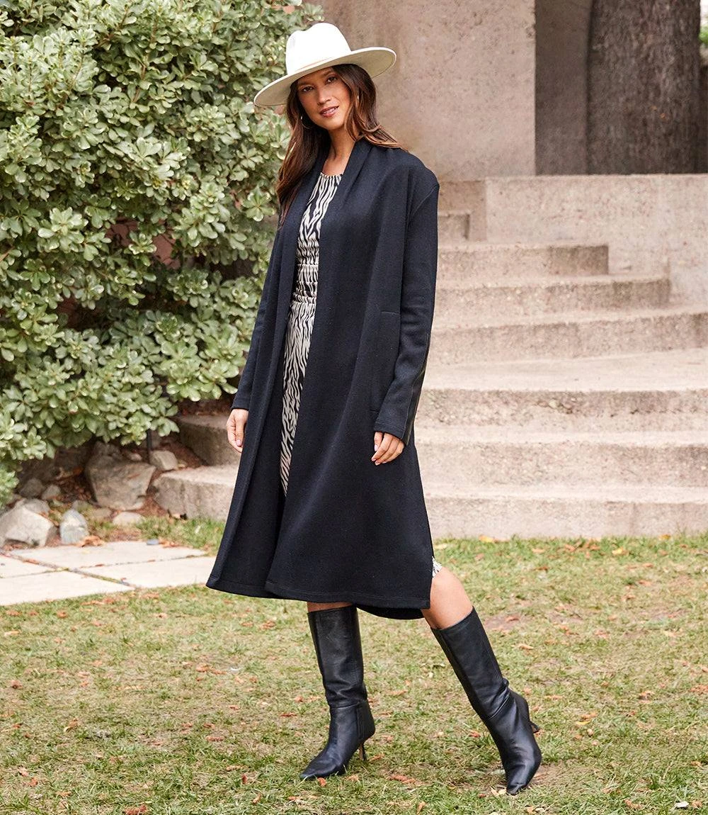 Faux Leather Patch Duster 1 Faux Leather Patch Duster