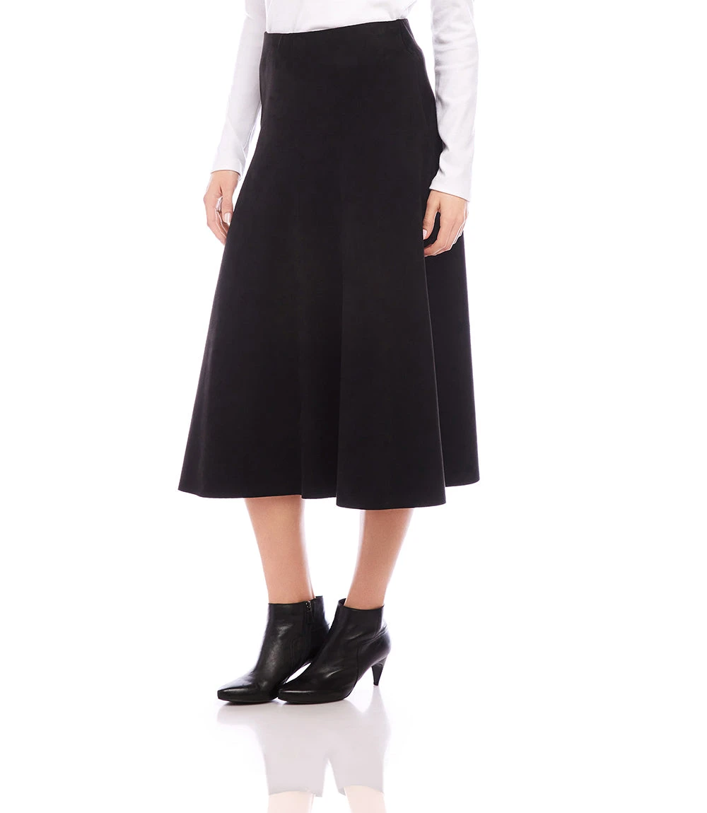 Petite Size Faux Suede Midi Skirt 3 Petite Size Faux Suede Midi Skirt - Image 3
