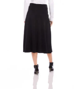 Petite Size Faux Suede Midi Skirt 8 Petite Size Faux Suede Midi Skirt -Karen Kane Store karenkane 2024 fall 3L71500P BLK 003