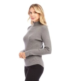 Ribbed Turtleneck Sweater 7 Ribbed Turtleneck Sweater -Karen Kane Store karenkane 2024 fall L89000 GRA 002