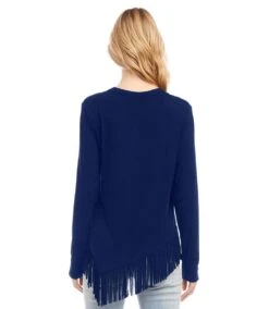 Asymmetric Fringe Top -Karen Kane Store karenkane 2024 spring 3L13189 NAV 003