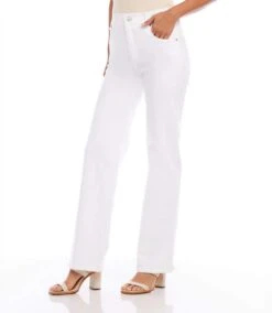 Slim Wide Leg Jeans -Karen Kane Store karenkane 2024 spring L82000 WHI 002