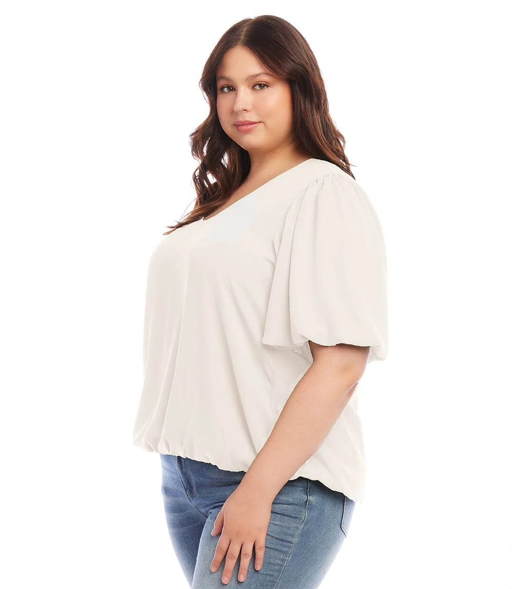 Plus Size Sleeve Puff Sleeve Top 2 Plus Size Sleeve Puff Sleeve Top - Image 2