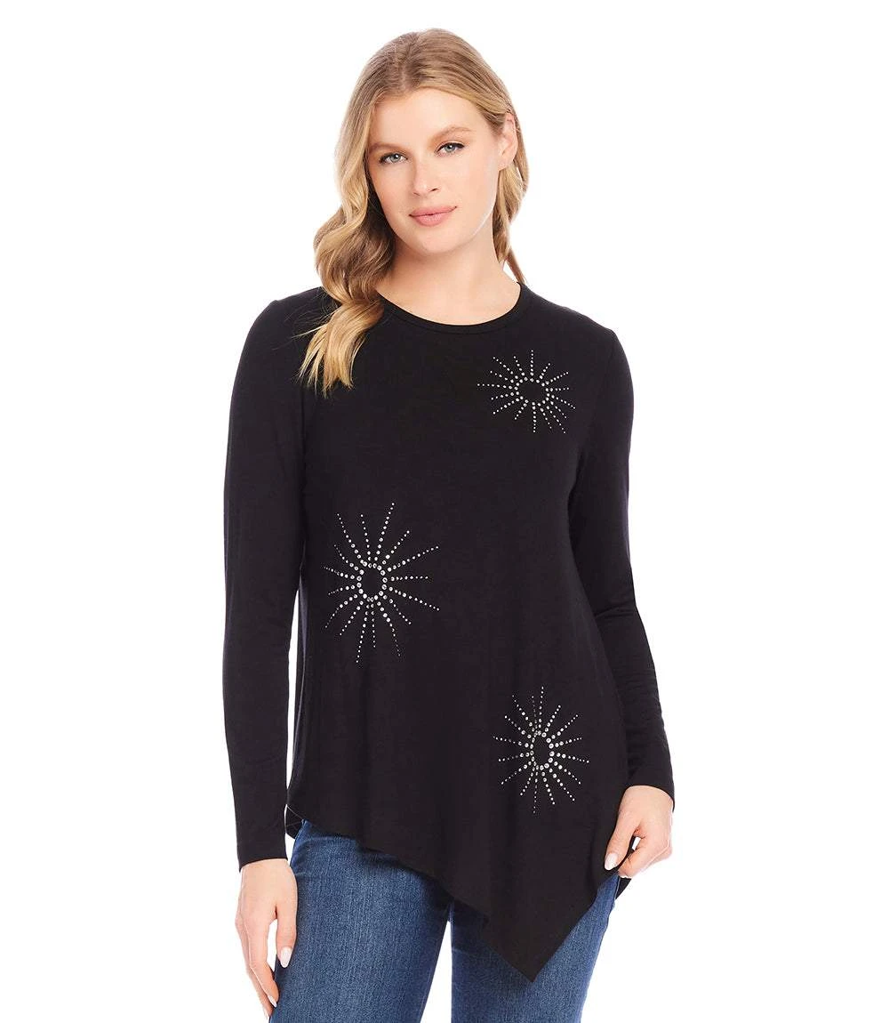 Petite Size Embellished Asymmetric Top 2 Petite Size Embellished Asymmetric Top - Image 2