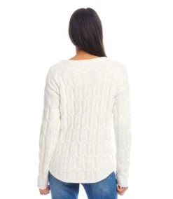 Cable Shirttail Sweater -Karen Kane Store karenkane 2024 winter 4L89839 IVO 00 3