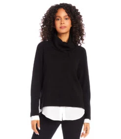 Layered Turtleneck Sweater 8 Layered Turtleneck Sweater -Karen Kane Store karenkane 2024 winter 4L89840 BLK 00 1