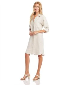 Petite Size Linen Shirtdress 7 Petite Size Linen Shirtdress -Karen Kane Store karenkane 2025 spring L01553P OAT 004 9a2ca706 8b44 4577 851e 954c38764c1e