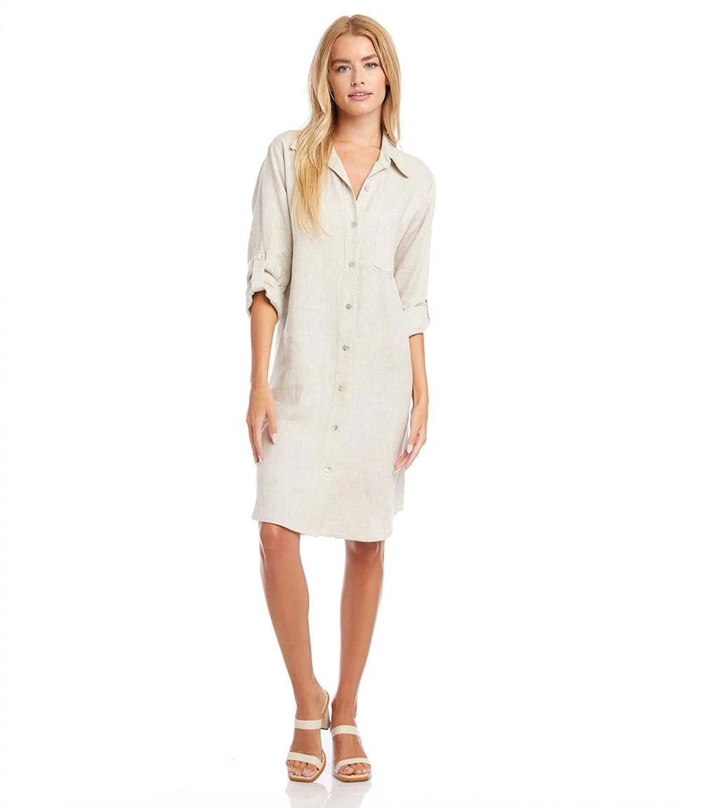 Petite Size Linen Shirtdress 2 Petite Size Linen Shirtdress - Image 2
