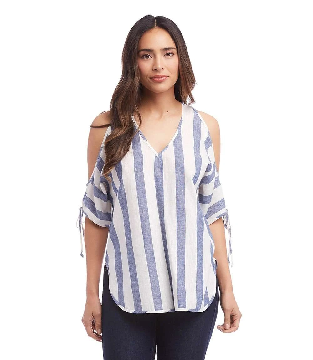 Cold Shoulder Tie Sleeve Top 2 Cold Shoulder Tie Sleeve Top - Image 2