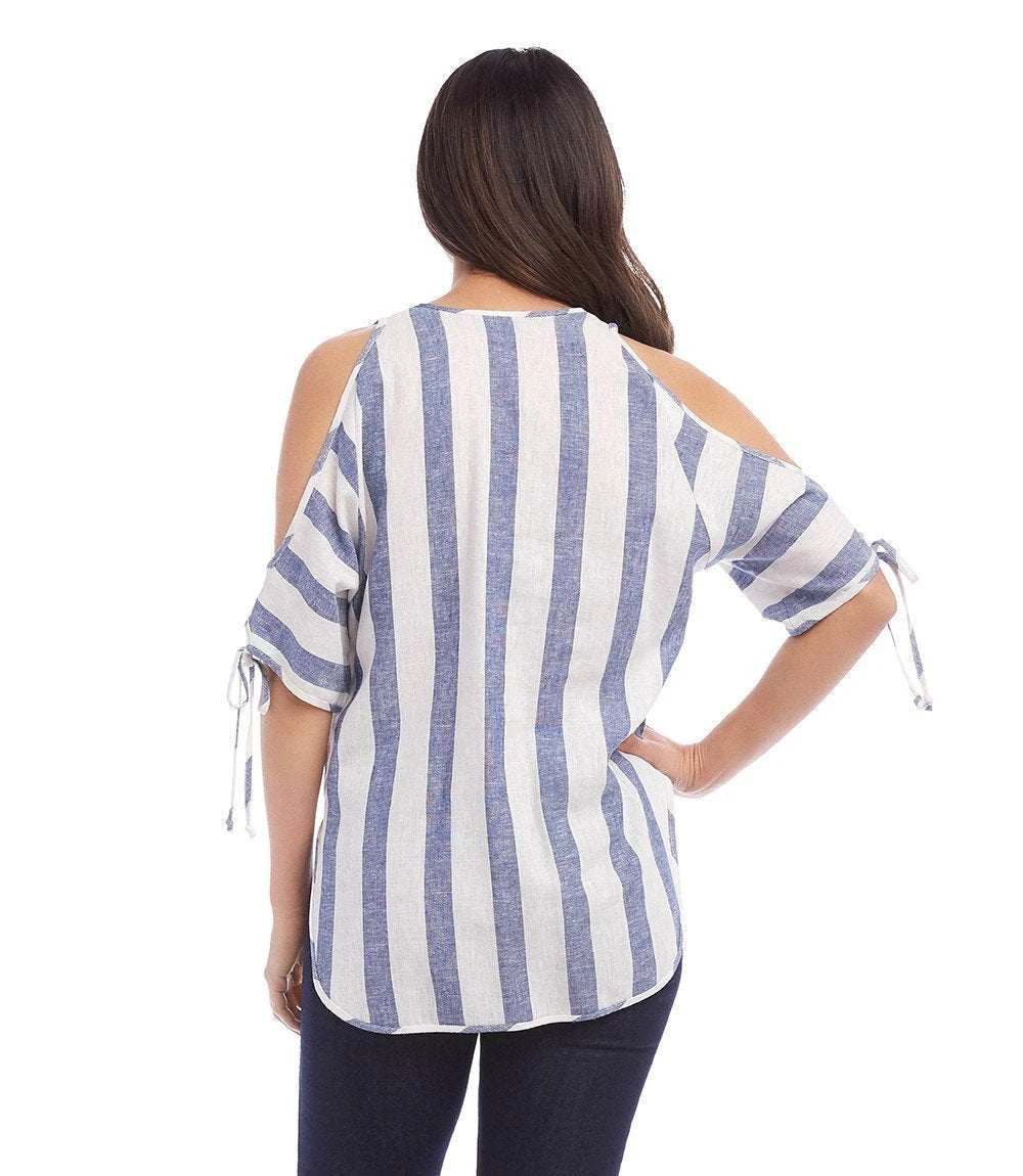 Cold Shoulder Tie Sleeve Top 3 Cold Shoulder Tie Sleeve Top - Image 3